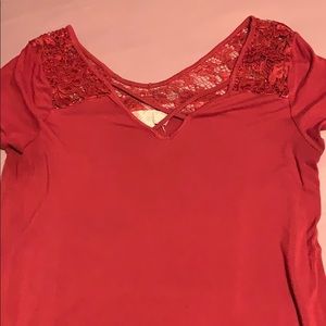 red lace t shirt